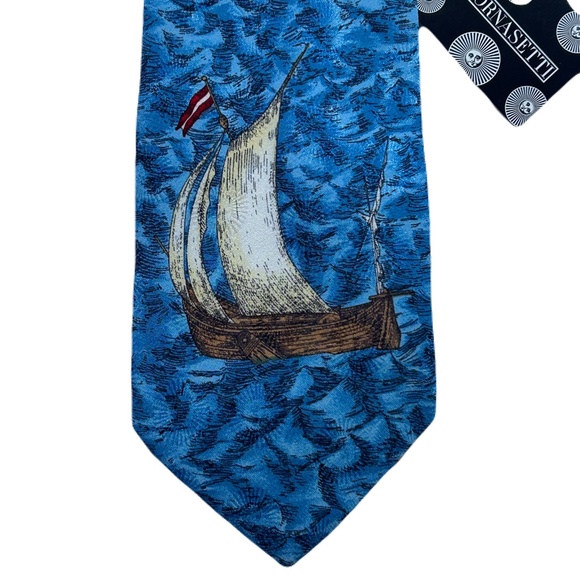 Fornasetti NWT Sail Boat Design Tie - Vintage - Picture 6 of 6